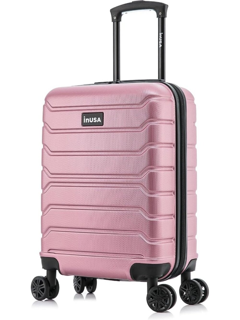 Lightweight 20-Inch Hardside Spinner Luggage - Stylish Rose Gold Carry-On Travel